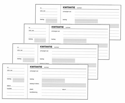 Kwitantieboekje - 4x - 100 vellen - 20 cm - met afscheurrand - kassa bonnenboekje