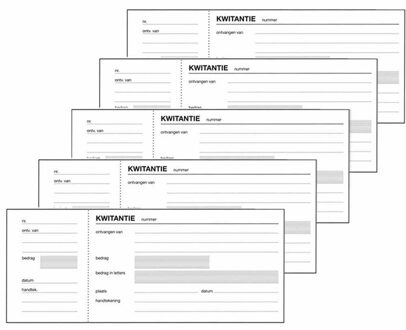 Kwitantieboekje - 5x - 100 vellen - 20 cm - met afscheurrand - kassa bonnenboekje