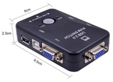 KWM 2-In-1-Out 2 Port USB 2.0 KVM Switch Switcher 1920*1440 VGA SVGA switch Splitter Box voor Toetsenbord Muis Monitor Adapter