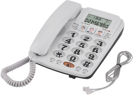 KX-2035CID Vaste Telefoon 2-Lijn Vaste Telefoon Met Speakerphone Speed Dial Telefoon Inkomende Met Caller Id Thuis Kantoor Vaste wit