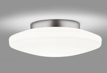 Kymo LED plafondlamp, IP44, Ø 26 cm chroom, opaal