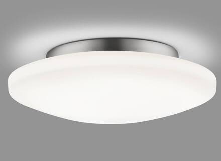 Kymo LED plafondlamp, IP44, Ø 36 cm chroom, opaal