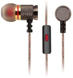 Kz In-Ear Oortelefoon Hifi Sport Oordopjes Auricular Metalen Koorts Zware Bas Koper Shocking Fone De Ouvido goud met MIC