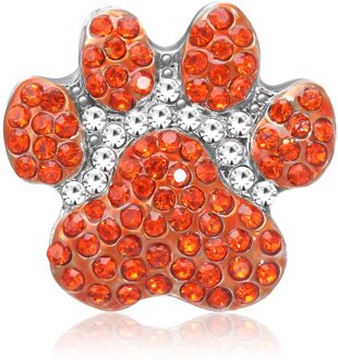 KZ3622 4 Kleuren Rhinestone Leuke Footprint Liefde Huisdier 18Mm Snap Knoppen Fit 18Mm Snap Armband Snap Sieraden oranje