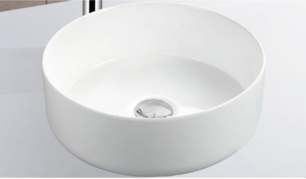 L'Aqua Waskom BWS Opbouw Keramiek Rond 36x36x12 cm Wit