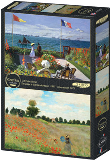 L'Art de Monet - Terrasse à Sainte-Adresse & Coquelicot Puzzel (2x 500 stukjes)