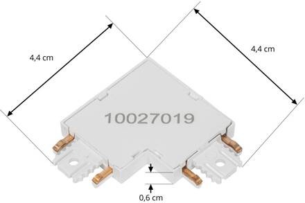 L-connector Lumaro, 90°, wit, hoekig, set van 2