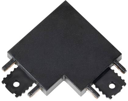 L-connector Lumaro, 90°, zwart, hoekig, set van 2