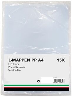 L-mappen PP A4 pak a 15 stuks transparant