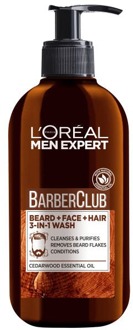 L'Oreal - Men Expert Barber Club Beard Face Hair Wash 3In1 Cleansing Gel For Washing Face Beards And Hair Made Of Oil From Cedar Brazewa 250Ml
