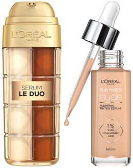 L'Oréal Paris Age Perfect Serum Le Duo 30ml & True Match Tinted Serum 30ml Bundle (Various Shades) - 2-3 Light