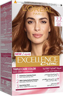 L'Oréal Paris L'Oreal Paris Excellence Crème Permanent Hair Colour (Various Colours) - 7.7 Honey Brown