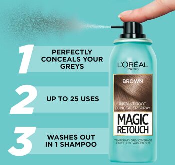 L'Oréal Paris L’Oréal Paris Magic Retouch Medium Brown Root Concealer Spray Trio Bundle