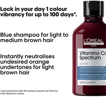 L'Oréal Professionnel Vitamino Color Spectrum Blue Tinted Shampoo For Light Brown Coloured Hair 300ml