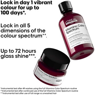 L'Oréal Professionnel Vitamino Color Spectrum Shampoo 300ml,Rinse Off Hair Mask 250ml and Serum 30ml Bundle for Coloured Hair