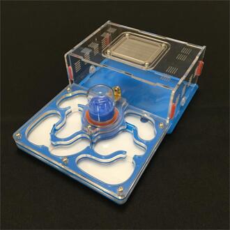 L size vliegtuig 9 kleur beschikbaar ant farm acryl vocht met voeden gebied, insect mier villa huisdier geavanceerde mania farm mieren blauw