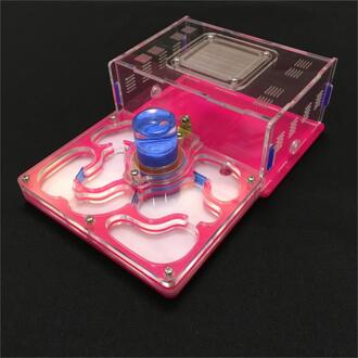 L size vliegtuig 9 kleur beschikbaar ant farm acryl vocht met voeden gebied, insect mier villa huisdier geavanceerde mania farm mieren roze