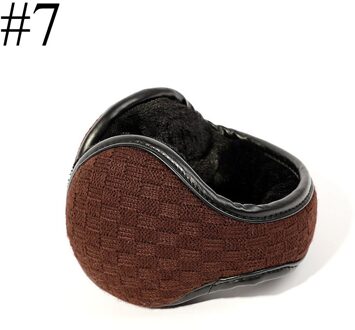 L. Spiegel 1Pcs Mannen Tiener Jongens Warm Knit Winter Oorbeschermers Nek Bescherming Verstelbare Wrap donker bruin