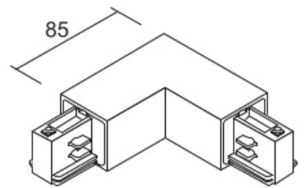 L-verbinding LKM DALI, zwart, geleider rechts, 3-fasen