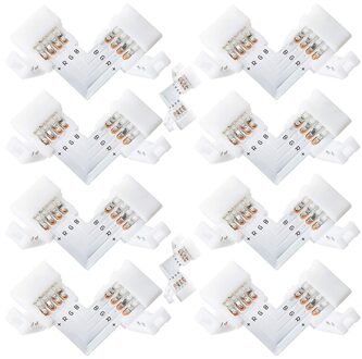 L Vorm 4-Pin Led Connectors 10Pack 10Mm Breed Rechts Solderless Connector Voor 3528/5050 Smd Rgb Led licht Strips