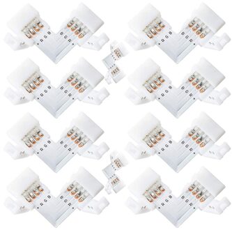 L Vorm 4-Pin Led Connectors 10Pack 10Mm Breed Rechts Solderless Connector Voor 3528/5050 Smd Rgb Led licht Strips