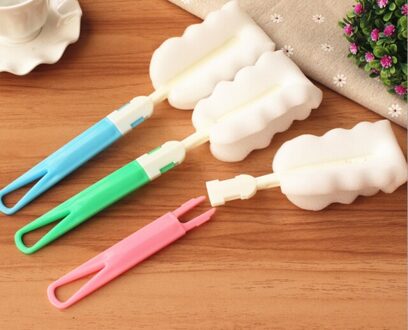 L-Vormige Cup Borstel Lang Handvat Schoonmaken Cup Borstel Babyfles Thermosfles Reinigingsborstel Keuken Schoonmaken tool 1stk willekeurig kleur