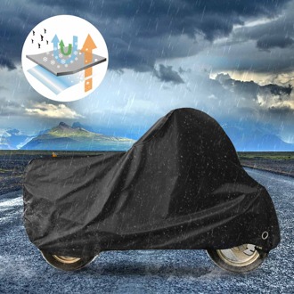 L/Xl/2XL/3XL/4XL Waterdicht Motorfiets Cover Case Outdoor Stof Uv Protector 190T Polyester taffeta Stof + Pu Coating Zwarte Cover