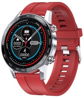 L16 Smart Horloge Mannen Ecg + Ppg IP68 Waterdichte Bluetooth Muziek Bloeddruk Hartslag Fitness Tracker Sport Smartwatch Pk l8 L15 zilver rood silicone