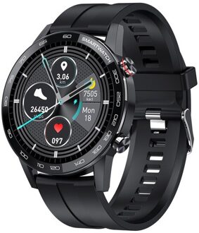 L16 Smart Horloge Mannen Ecg + Ppg IP68 Waterdichte Bluetooth Muziek Bloeddruk Hartslag Fitness Tracker Sport Smartwatch Pk l8 L15 zwart silicone