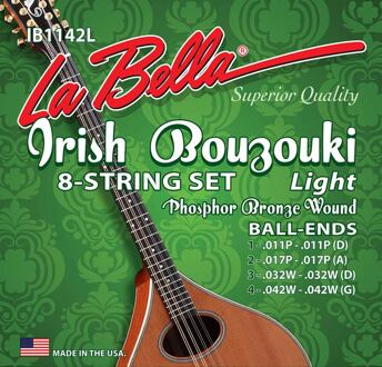 La Bella IB1142L snarenset Ierse bouzouki snarenset Ierse bouzouki, phosphor bronze wound, light