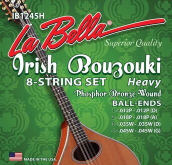 La Bella IB1245H snarenset Ierse bouzouki snarenset Ierse bouzouki, phosphor bronze wound, heavy