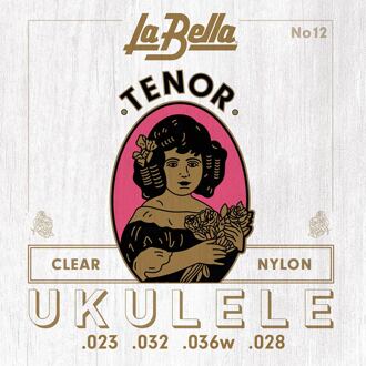 La Bella L-12 snarenset tenor ukelele snarenset tenor ukelele, clear nylon, aluminum wound 3rd, 023-032-036W-028