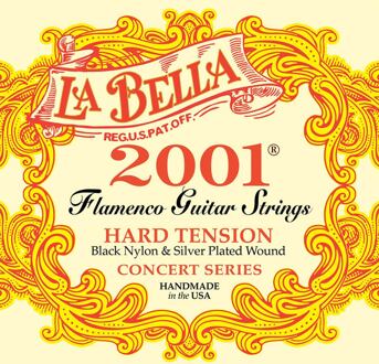 La Bella L-2001FH snarenset klassiek snarenset klassiek, professional flamenco, high tension, black nylon trebles, silverplated basses