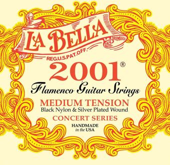 La Bella L-2001FM snarenset klassiek snarenset klassiek, professional flamenco, medium tension, black nylon trebles, silverplated basses