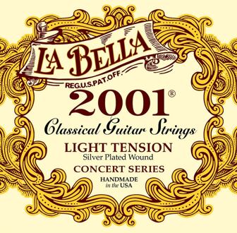 La Bella L-2001L snarenset klassiek snarenset klassiek, professional, light tension, clear nylon trebles, silverplated basses