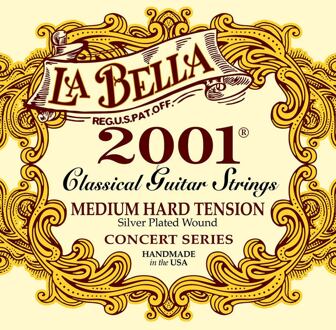 La Bella L-2001MH snarenset klassiek snarenset klassiek, professional, medium hard tension, clear nylon trebles, silverplated basses