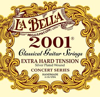 La Bella L-2001XH snarenset klassiek snarenset klassiek, professional, extra hard tension, clear nylon trebles, silverplated basses