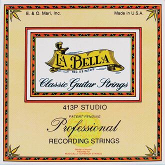 La Bella L-413P snarenset klassiek snarenset klassiek, studio, clear nylon trebles, gold polished basses