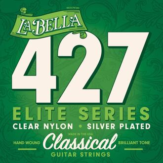La Bella L-427 snarenset klassiek snarenset klassiek, clear nylon trebles, silverplated basses