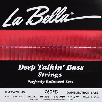 La Bella L-760FD snarenset elektrische basgitaar snarenset elektrische basgitaar, stainless steel flatwound, geschikt voor Danelectro, 042-053-060-0