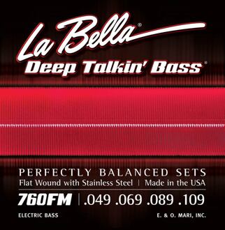 La Bella L-760FM snarenset elektrische basgitaar snarenset elektrische basgitaar, stainless steel flatwound, medium 049-069-089-109