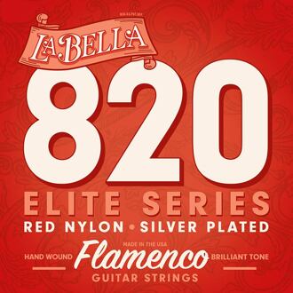 La Bella L-820 snarenset klassiek/flamenco snarenset klassiek/flamenco, red nylon trebles, silverplated basses