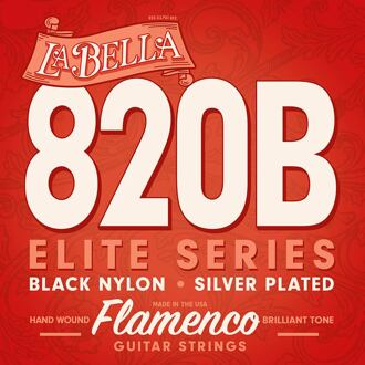 La Bella L-820B snarenset klassiek/flamenco snarenset klassiek/flamenco, black nylon trebles, silverplated basses