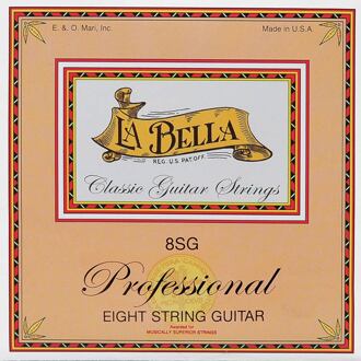 La Bella L-8SG snarenset klassiek 8-snarig snarenset klassiek 8-snarig, clear nylon trebles & silverplated basses