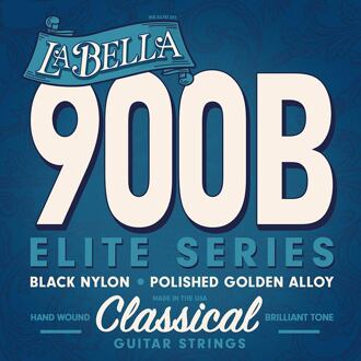 La Bella L-900B snarenset klassiek snarenset klassiek, black nylon trebles, gold polished basses, 028-032-040-030-0