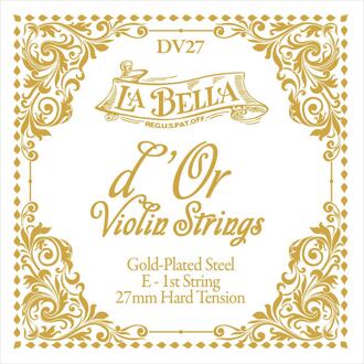La Bella L-DV27 vioolsnaar vioolsnaar, d'Or, E-1, gold plated steel, 0.27mm, hard