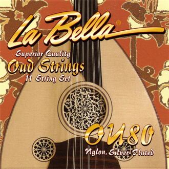 La Bella L-OU80 snarenset oud snarenset oud, clear nylon, silverplated wound, 022-022 028-028 025W-025W 030W-030W 034W-034W 042