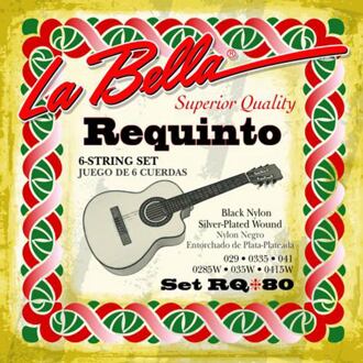 La Bella L-RQ80 string set requinto guitar, black nylon trebles and silver-plated wound basses