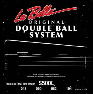 La Bella L-S500L snarenset elektrisch snarenset elektrisch, voor Steinberger, roestvrij staal, flatwound, light, 043-060-082-104