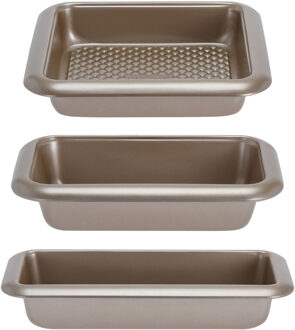 La Cucina Bakvormen/cakevormen - 3-delig - met anti-aanbak laag - zilverkleurig